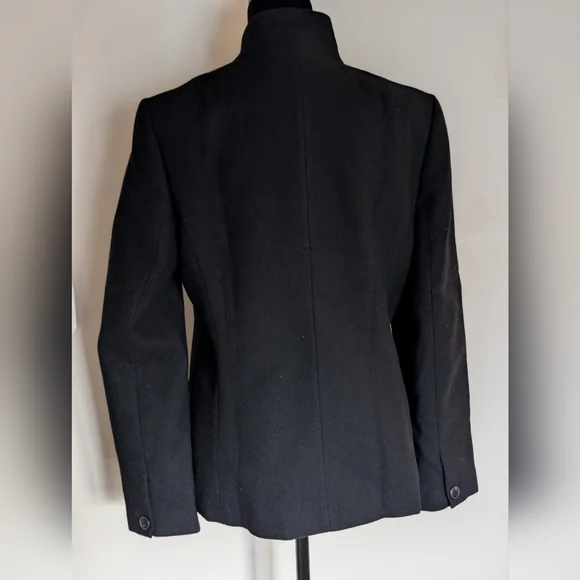 NWT Quince Women's Italian Wool Stand Collar Blazer Medium Black - Picture 2 of 7